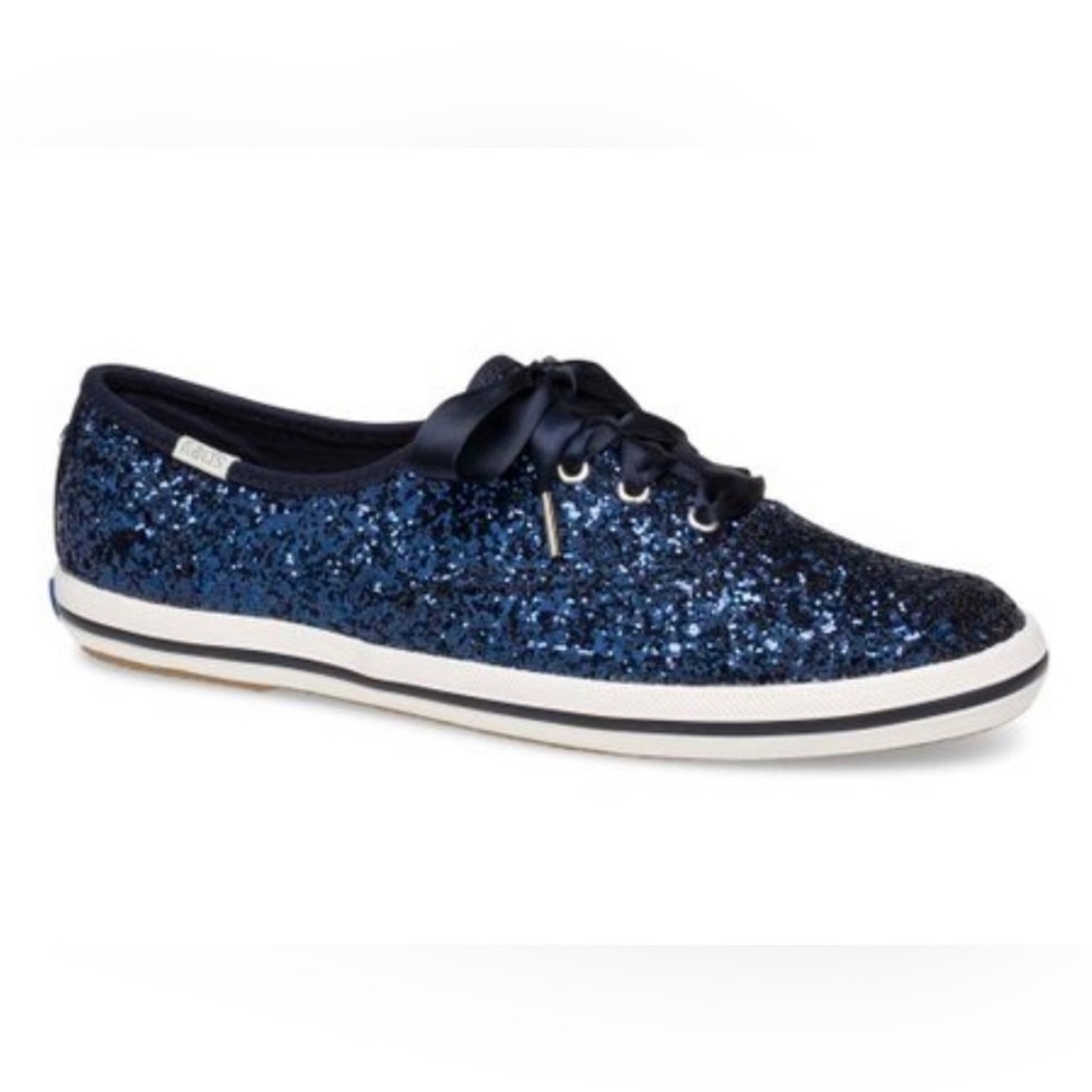 D O N A T E D Kate Spade Sneakers Navy Blue and Gold (mostly blue) size 8 EUC - Picture 1 of 5